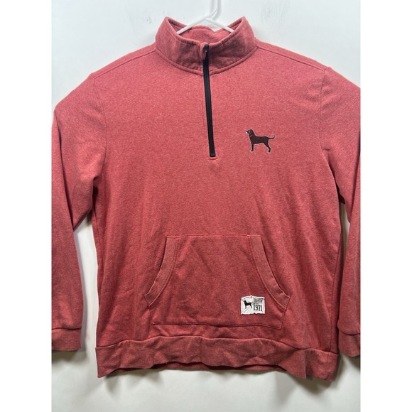 The Black Dog Sweatshirt Men's L Red‎ Quarter Zip Long Sleeve - Picture 4 of 10